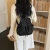 Mochila de Moda Estilo Coreano con Lunares para Mujer 2026 Nueva Casual Versátil Bloqueo de Color Bolsa de Viaje Gran Capacidad Cierre de Cordón Mochila Pequeña