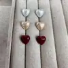 Brincos Angola Coração Vermelho Branco Vermelho Luxo Acessível High-End Outono e Inverno Elegantes High-End Simples Versáteis