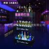 Gabinete para vinos con luz LED para barra KTV, acero inoxidable, color negro melocotón, gabinete para champán, acrílico, tres capas, expositor móvil para vinos extranjeros