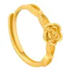 Anillo Abierto Flor Arena Oro Estilo Nuevo 2026 para Mujer, Anillo Exquisito de Gama Alta de Nicho para Dedo Índice, Joyería Elegante de Lujo Ligero