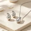Set de joyería de gota de agua de nicho de lujo transfronterizo de Amazon, collar y pendientes, un conjunto de dos piezas, simple, elegante y único