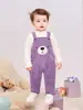 Comercio Exterior Ropa Infantil Primavera y Verano Conjunto de Bebé Casual Color Sólido Top con Volantes + Pantalones de Tela de Canalé Conjunto de Dos Piezas