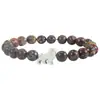 Artículo Popular Transfronterizo: Pulsera elástica de Tortuga, Elefante, Tiburón con Cuentas de Piedra Natural Pulsera de Piedra Animal