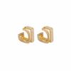 Pendientes geométricos en forma de C con perla exagerada y borlas de cadena con incrustaciones de diamantes y personalidad simple con aguja plateada