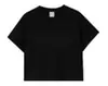 2025 Nuevo Modelo Marca Independiente de Comercio Exterior Camiseta Crop Top Holgada y Cómoda Estilo Retro Manga Corta Lisa