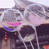 Ventas Directas de Fábrica bola de onda redonda 12 pulgadas 18 pulgadas globo transparente empujar escanear código pequeño regalo artefacto para escanear código de negocio de WeChat