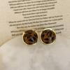 Aretes de resina de nicho de alta gama con estampado de leopardo para mujer, otoño e invierno, retro, lujo ligero, moda, elegantes, para el día a día, combinables