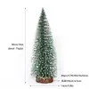 Decoraciones navideñas mini árbol de Navidad adorno de escritorio pequeño abeto nevado árbol decorativo para oficina en casa mesa de comedor