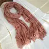 Nuevo Pañuelo de Algodón y Lino 2026 para Mujer, Bufanda de Seda Artística de Color Sólido Delgada de Verano, Bufanda de Cuello Versátil Fruncida, Chal de Protección Solar para Viaje