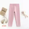 Calça de Menina para Primavera e Outono Cor Doce Lixada Quente Legging Infantil 95% Algodão Para Usar por Dentro e por Fora Calça Infantil