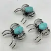 Moda europea y americana cristal natural ágata gema aleación araña colgante broche collar de doble propósito
