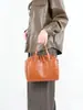 Bolso de Mano de Cuero Curtido Vegetal, Bolso Grande de Piel de Vaca de Primera Capa, Bolso Cruzado Retro de Cuero de Pasta de Árbol, Moderno, Casual y Versátil Piel Suave 775
