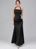 Vestido de noite elegante para reunião anual, justo ao corpo, valoriza a silhueta, vestido formal feminino, vestido para banquete de festa, vestido feminino, vestido estilo europeu e americano