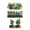 Adesivos de Parede Autoadesivos Criativos 3D de Planta Verde Vasos Sala de Estar Estante Layout Adesivos Decorativos BR0419C