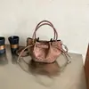Bolso Tote Plegable de Gran Capacidad Estampado de Leopardo, Bolso Cubo Fresco, Moderno, Sencillo, Bolso de Hombro Cruzado Versátil y Exquisito