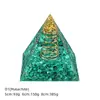 Pirâmide de Bola de Cristal Natural 5/6/8cm Ornamento de Mesa Chakra Cascalho Colorido Pirâmide de Resina Epóxi