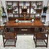 Mesa de té de madera maciza, mesa de té de oficina, nuevo juego de té de lujo de ébano de estilo chino, mesa de té integrada para sala de estar y hogar.