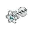 Piercing G23 liga de titânio full-body 5 brincos de zircônia marquise, pino de cartilagem de titânio, rosca interna 0.9, base reta, haste de 8mm