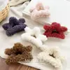 Pinza para el pelo de felpa de lana de cordero con forma de estrella de cinco puntas, Pinza de tiburón dulce para moño en la parte trasera de la cabeza, Accesorios para el pelo al por mayor