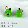 Colección de colgantes de aleación con diseño de fruta de dibujos animados pintados a mano, materiales DIY hechos a mano para pulseras, pendientes y accesorios