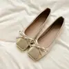 Zapatos de tacón bajo Mary Jane para mujer, de cuero retro, punta cuadrada, para noche, novedad Otoño 2026, sin cordones, con lazo, boca poco profunda