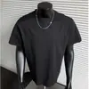 Camiseta Lisa de Manga Curta Pesada para Homens, Novo Estilo Verão 2026, Camiseta de Alta Qualidade com Caimento Solto, Ombro Normal, Manga Meia-Manga para Homens