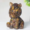 Enfeites Decorativos de Resina para Escritório e Sala de Estar, Postura Sentada Transfronteiriça Decoração de Mesa com Pedras de Cristal Naturais, Figura de Cavalo Decoração para Casa