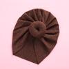 Gorro de primavera para niños, nuevo, de punto, sin gorro, elástico, de color liso, estilo indio con forma de donut.
