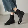Botines Chelsea Mujer 3cm Altura Interior 2026 Nuevos Cómodos Punta Redonda Piel de Cordero Lavada Tejidos a Mano Borde de Cerradura Botines