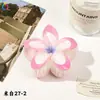 Nuevo Clip de Huevo con Flores Qiyue Moda Impresión UV Pasador de Orquídea Florale Clip de Tiburón Creativo Europeo y Americano