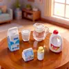 Set de Leche Fresca Realista Juguete de Comida en Miniatura Adorno de Resina Simulación Leche Decoración de Casa de Muñecas DIY Adorno Pequeño de Escritorio