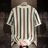 Polo de Punto Retro Americano con Cuello en V y Calado para Hombre, Manga Corta, Verano, Corte Holgado, Estilo de Alta Gama, Camiseta Fresca de Rayas de Media Manga