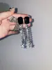 Pendientes de Plata de Ley 925 con Aguja, Borla de Diamante Geométrico, Estilo Coreano Fresco, Tendencia ins, Pendientes Elegantes, Pendientes de Moda Sencillos