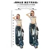 Jeans Americano Retrô de Cintura Baixa Flare para Mulheres 2025 Novo Design de Verão Sexy Emagrecedor Calças Flare de Perna Larga