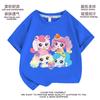 Camiseta de verano de manga corta con estampado de dibujos animados para niñas, bonita y holgada, con cuello redondo, a la moda, talla 9