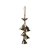 Sino de Vento Bronzeado com Corda de Cânhamo Artesanal, Sino Decorativo de Material Cobre, Ornamento para Pendurar na Maçaneta da Porta