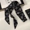 Bufanda Larga de Seda de 140 cm Estilo Nuevo Ins Bufanda Estrecha para el Cuello Bufanda de Seda para Mujer Lunares Cuadros Cinta Pañuelo para la Cabeza Lazo para el Cabello Cinturón