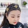 Diadema de encaje de ala ancha sencilla para otoño e invierno, combina con todo, antideslizante, prensada, para cabello roto, con pinza para el cabello, color blanco, para cubrir el cabello, diadema para la cabeza.