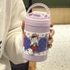 Termo de agua para mujer, de alta calidad, con pajita, bonito y portátil, ideal como regalo para estudiantes (2024)