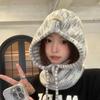 Boina Coreana de Punto Colorida Estilo Y2K para Mujer 2024 Salida de Invierno Bufanda Cálida para el Cuello que Protege los Oídos Sombrero Lei Feng Integrado