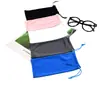 Bolsa de Fibra Personalizada con Cordón y Espejo, Bolsa Pura de Color con Cordón para Teléfono Móvil, Bolsa de Tela para Gafas, Bolsa de Almacenamiento con Logo Imprimible