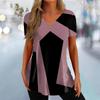 Camiseta Casual de Manga Curta com Estampa Listrada Digital 3D para Mulheres 3D Direto da Fábrica Verão Novo Europeu e Americano