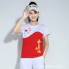 Conjunto de Roupas para Dança Quadrada Estrela de Cinco Pontas Dança Fantasma Roupas Femininas Dança Shuffle Roupa Esportiva Fitness Verão Manga Curta
