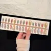 Uñas postizas hechas a mano estilo celebridad de internet Uñas postizas con acabado que realza el blanco Pegatinas de arte de uñas removibles Uñas para fotos diarias