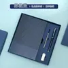 Conjunto de caixa de presente com caderno A5 de couro macio personalizado, bloco de notas executivo, copo térmico, agenda escolar, logotipo da empresa
