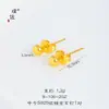 Aretes de Tachuela Puzuo Color Fuerte que Conserva el Color Chapados en Oro Nuevo Estilo Chino Torre de Flores Cubo de Azúcar Nudo de Lazo Flor de Cuatro Hojas Hoja de Arce Calabaza Oreja de Gato Circonita para Mujeres