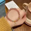 Pulseira de Cristal de Morango Redondo da Sorte Vento de Princesa Fada Super ~ Coração de Menina Doce Pulseira Flor de Pessegueiro Ins Pulseira de Namorada