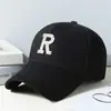 Gorra de Béisbol Color Sólido Marca de Moda Protección Solar Sombrero de Pico Unisex Moda Casual Sombrero de Sol con Pedrería Bordado de Letras