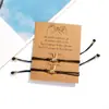 Directo de fábrica nuevo pulsera tejida de tarjeta de papel moda gesto tejido ajustable traje de pulsera de tarjeta de papel para parejas