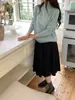 Várias Cores SelecionadasMacio, Elástico, Confortável, Sem Costura, Peça Única, Lã Pura, Gola Semi-Alta, Suéter de Tricô, Feminino, Outono/Inverno, Pulôver, Suéter